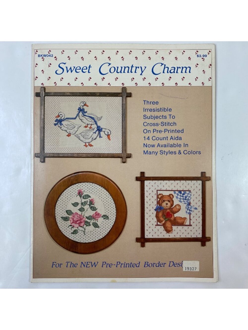 Sweet Country Charm Cross-Stitch Three Patterns Instruction Booklet Pre-Printed